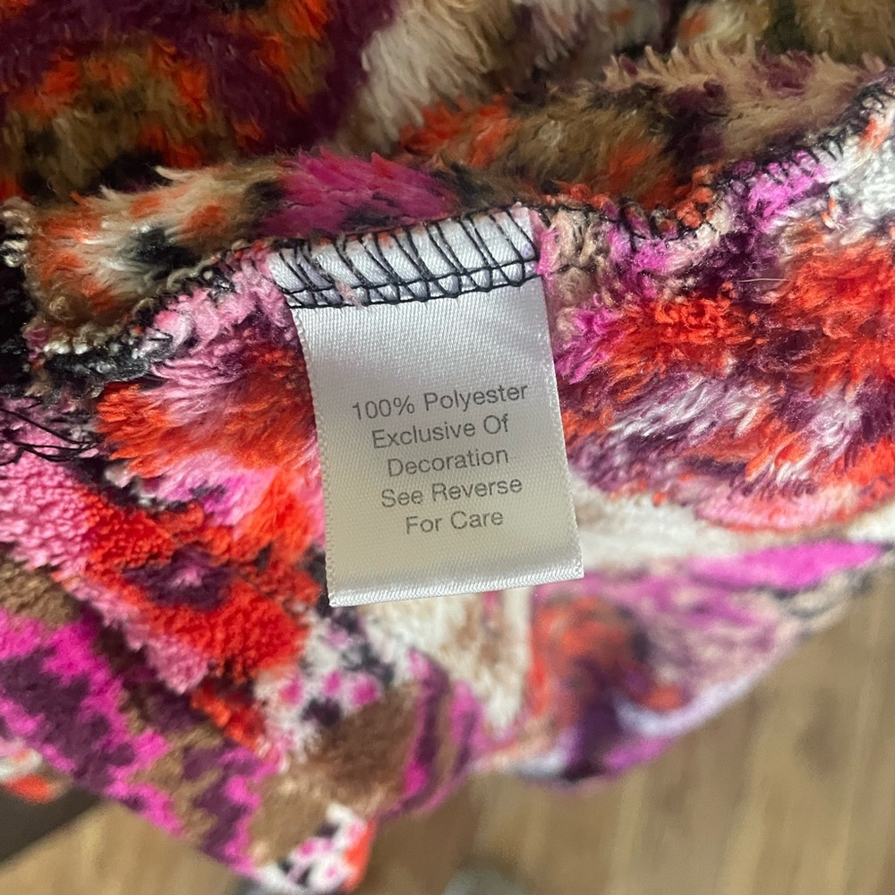 Vera Bradley Rosewood plush Robe Multicolor Fleece Accessory Womens size S/M - Picture 10 of 10